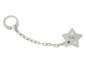 Personalised Star Soother Clip Sage