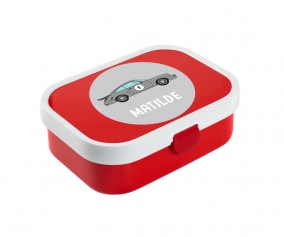 Personalised Red Midi Campus Lunch Box Racing Car