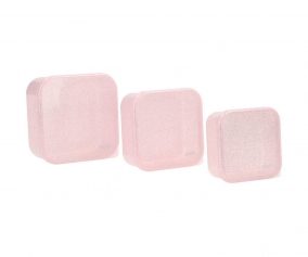 3 Lunchboxes Glitter Pink