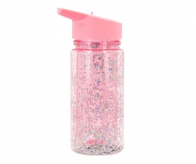 Garrafa com palhinha de plstico Glitter Stars Gloss Personalizada